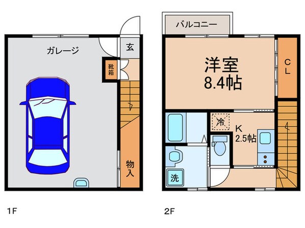 ギャラン中間　Ｂの物件間取画像